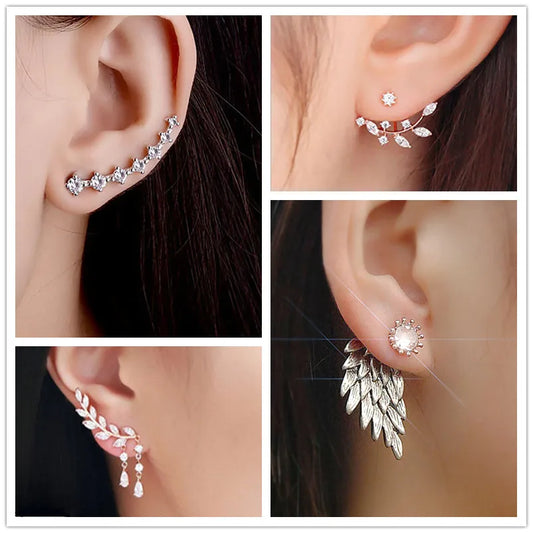 Boucles d'Oreilles en Perles Simulées avec Motifs Ailes d'Ange et Fleurs – Bijoux Élégants pour Femmes