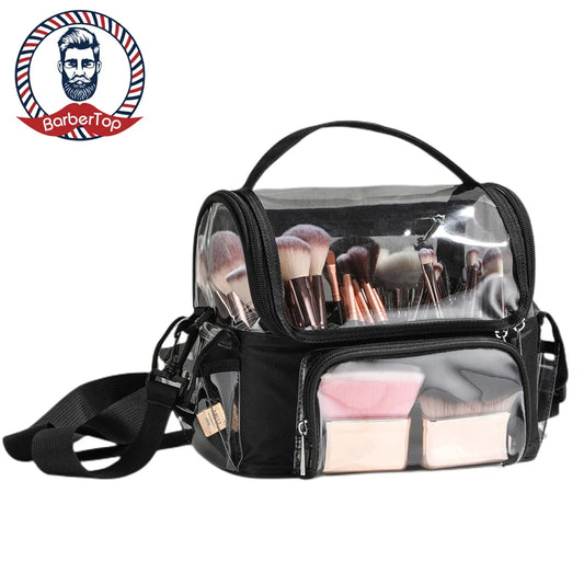 Trousse de Maquillage en PVC Transparent - Sac Cosmétique Étanche pour Salon et Voyage